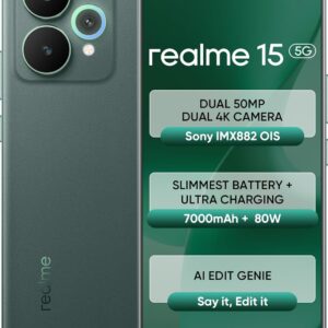 realme 15 5G (Velvet Green, 8GB RAM, 256GB Storage)
