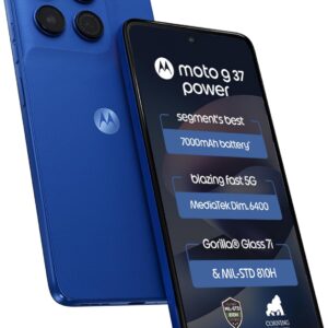 Motorola Moto g37 Power 5G (Pantone Nautical Blue, 128GB Storage, 4GB RAM) | 6.67-inch HD+ 120Hz Display | Dimensity 6400 | 50MP Camera | 7000mAh Battery | 30W Charging