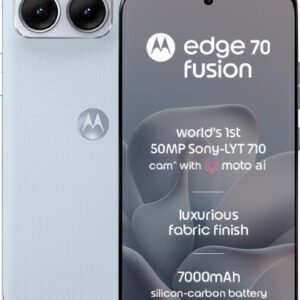 Motorola Edge 70 Fusion (Pantone Country Air, 8GB RAM, 128GB Storage) | 6.78" 1.5K 144Hz AMOLED Display | Snapdragon 7s Gen 4 | 50MP Sony LYTIA 710 OIS | 32MP Selfie | 7000mAh | 68W TurboPower |